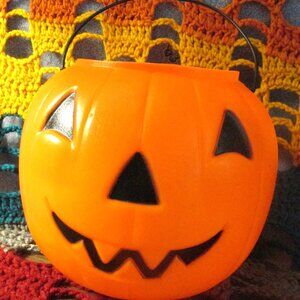 Blow Mold Jack O Lantern Candy Bucket General Foam 16